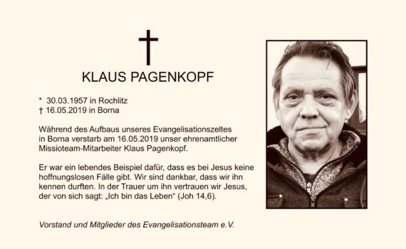 In Memoriam Klaus Pagenkopf