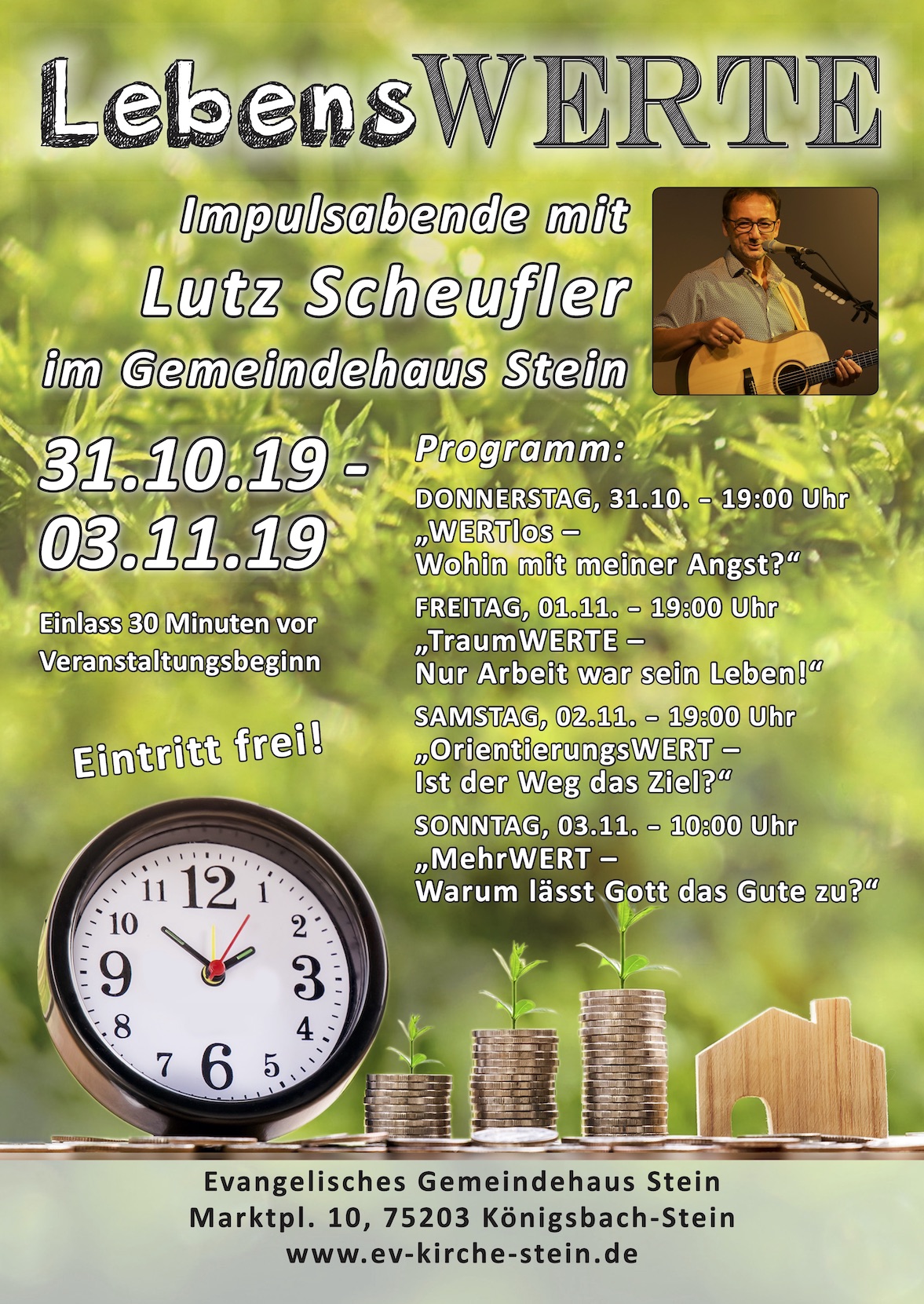Impulsabende mit Lutz Scheufler 31.10.-3.11.2019 in Königsbach-Stein