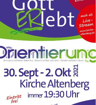 Gott ERlebt 30.09. bis 02.10.2021 Altenberg