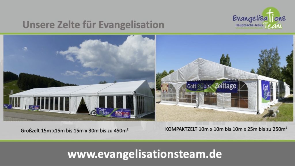 Zelte für Evangelisation: Großzelt oder Kompaktzelt