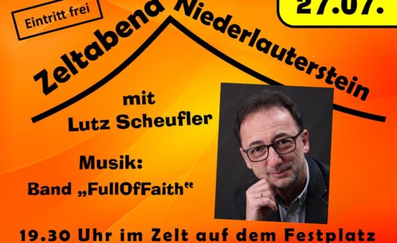 Flyer Zeltabend Niederflauterstein Juli 2023