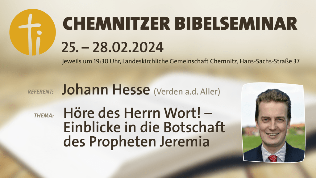 Banner "Chemnitzer Bibelseminar", 25. bis 28. Februar 2024