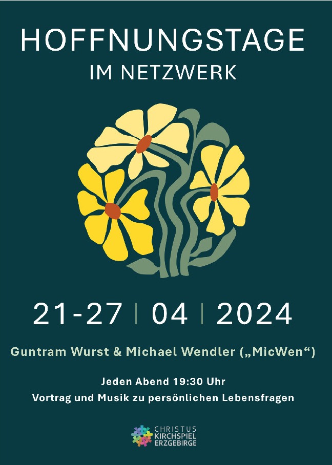 Flyer vorn Hoffnungstage im Netzwerk vom 21. bis zum 27.04.2024