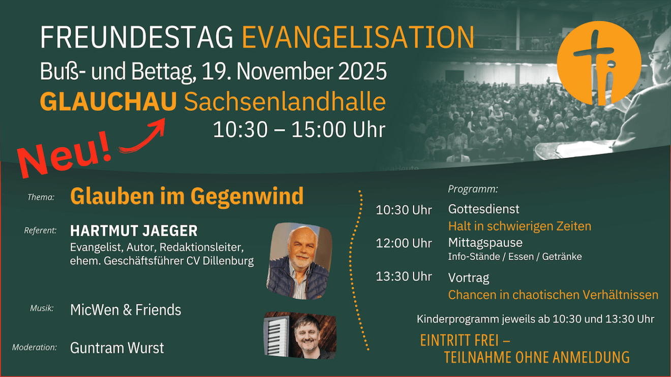 Plakat Freundestag Evangelisation am 19.11.2025 in Glauchau