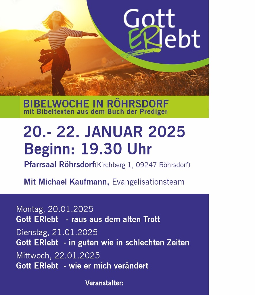 Flyer Bibelwoche in Röhrsdorf vom 20. bis 22.01.2025